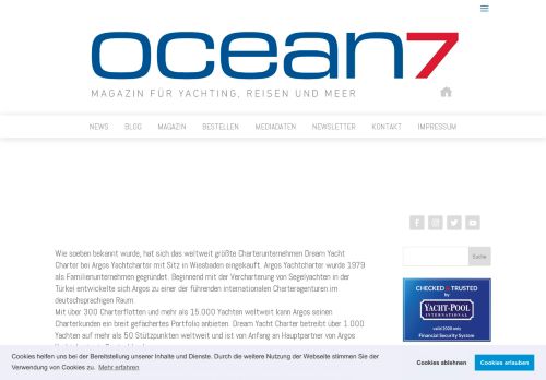 
                            7. Dream Yacht Charter festigt Kooperation mit Argos Yachtcharter ...