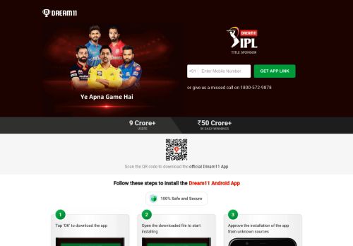 
                            4. Dream11 - Download Dream11 App & Play Fantasy Games