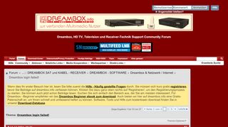 
                            11. Dreambox login failed! - DREAMBOX.INFO