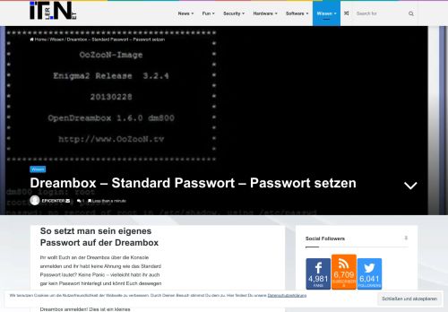 
                            3. Dreambox – Standard Passwort – Passwort setzen - ITler.NET