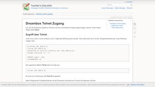 
                            5. Dreambox Telnet Zugang - Tachtler's DokuWiki