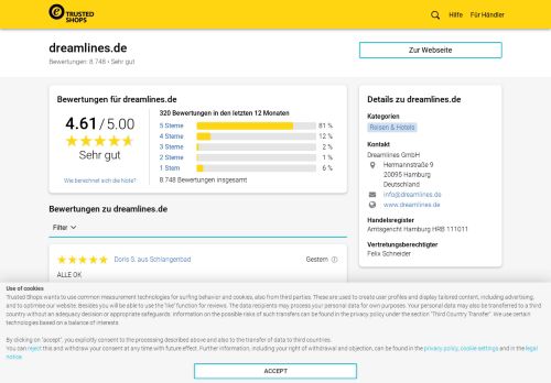 
                            5. dreamlines.de Bewertungen & Erfahrungen | Trusted Shops