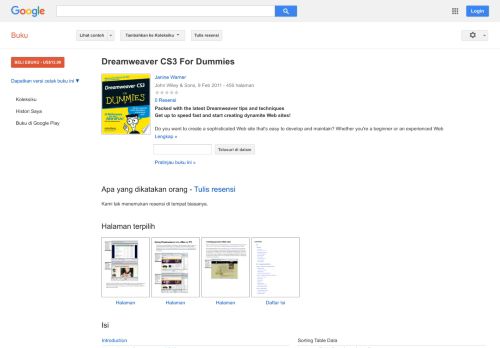 
                            7. Dreamweaver CS3 For Dummies - Hasil Google Books