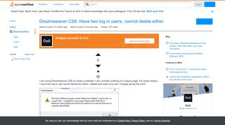 
                            10. Dreamweaver CS6: Have two log in users, cannot delete either - Stack ...