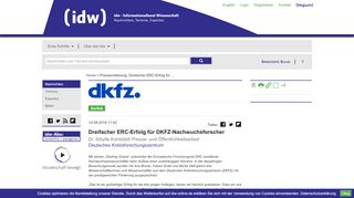 
                            12. Dreifacher ERC-Erfolg für DKFZ-Nachwuchsforscher - IDW Online