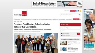 
                            8. Dreimal Gold beim „Schulbuch des Jahres“ für Cornelsen ...