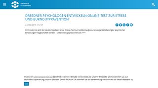 
                            10. Dresdner Psychologen entwickeln Online-Test zur Stress- und ...