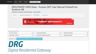 
                            12. DRG700WIFI DRG Ease - Access ONT User Manual PacketFront ...