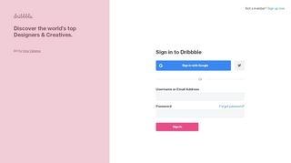 
                            10. Dribbble - Sign In