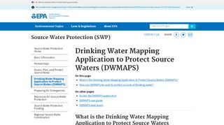 
                            8. Drinking Water Mapping Application to Protect Source Waters - EPA