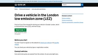 
                            6. Drive a vehicle in the London low emission zone (LEZ) - GOV.UK