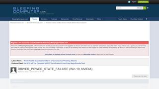 
                            5. DRIVER_POWER_STATE_FAILURE (Win 10, NVIDIA) - Windows Crashes and ...