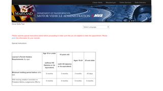 
                            8. Driver Skills Test - the MVA Central Scheduling System