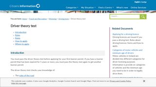 
                            8. Driver theory test - Citizens Information