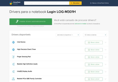 
                            10. Drivers do Login LOG-M301H | Baixe para o Windows 7, XP, 10, 8 e 8.1