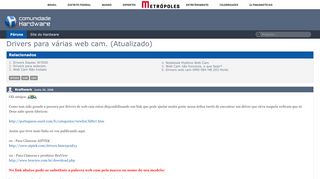 
                            6. Drivers para várias web cam. (Atualizado) - Hardware.com.br