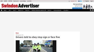 
                            12. Drivers told to obey stop sign or face fine | Swindon Advertiser