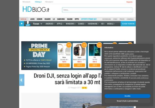 
                            7. Droni DJI, senza login all'app l'altitudine sarà limitata a 30 mt - HDblog.it