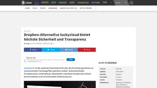 
                            6. Dropbox-Alternative luckycloud bietet höchste Sicherheit und ... - Giga