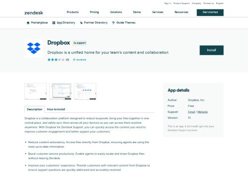 
                            11. Dropbox App Integration with Zendesk Support