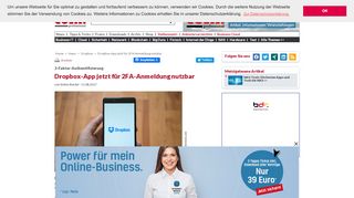 
                            11. Dropbox-App jetzt für 2FA-Anmeldung nutzbar - com! professional