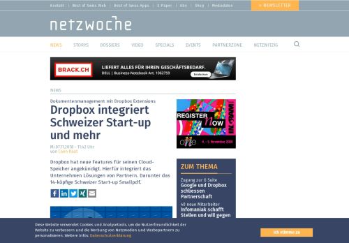 
                            11. Dropbox integriert Schweizer Start-up und mehr | Netzwoche