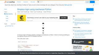 
                            5. Dropbox login using mechanize Python - Stack Overflow