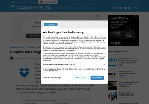 
                            9. Dropbox mit Google-Login - Caschys Blog