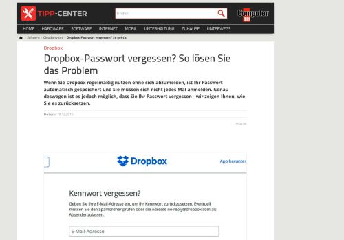 
                            6. Dropbox-Passwort vergessen? So geht's | TippCenter