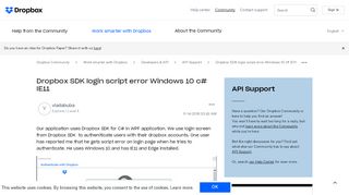 
                            7. Dropbox SDK login script error Windows 10 c# IE11 - Dropbox ...