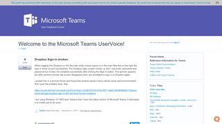 
                            9. Dropbox Sign-in broken. – Tell us what you think - Microsoft Teams ...