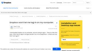 
                            4. Dropbox won't let me log-in on my computer. - Dropbox Community ...