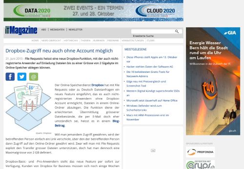 
                            9. Dropbox-Zugriff neu auch ohne Account möglich - IT Magazine