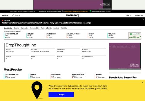 
                            5. DropThought, Inc.: Private Company Information - Bloomberg