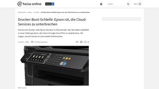 
                            10. Drucker-Boot-Schleife: Epson rät, die Cloud-Services zu ... - Heise