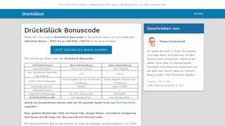 
                            3. DrückGlück Bonuscode Februar 2019 → Exklusiv 300 EUR Bonus