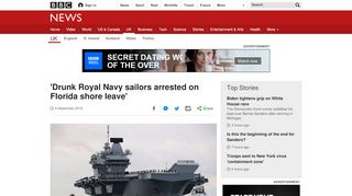 
                            10. 'Drunk Royal Navy sailors arrested on Florida shore leave' - BBC News