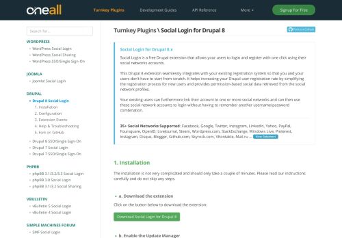 
                            7. Drupal 8.x Social Login Module | docs.oneall.com