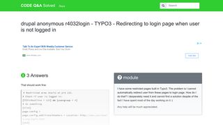 
                            5. drupal anonymous - TYPO3 - Redirecting to login page when user is ...