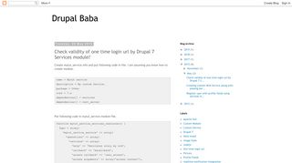 
                            10. Drupal Baba: Check validity of one time login url by Drupal 7 Services ...