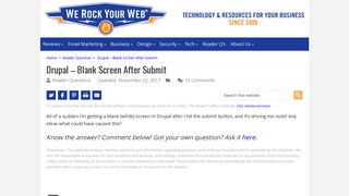 
                            12. Drupal - Blank Screen After Submit | We Rock Your Web