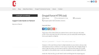 
                            8. Drupal Force HTTPS (ssl) | Code Karate