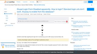 
                            8. Drupal Login Form Disabled apparently. How to login? Standard ...