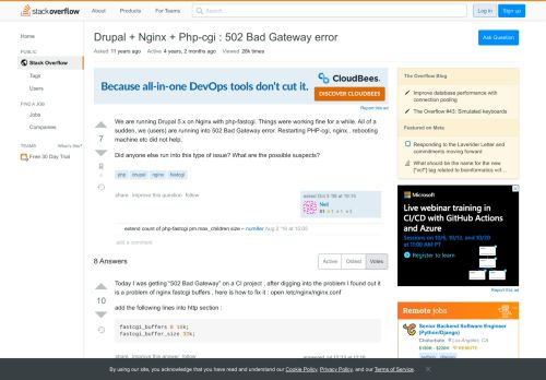 
                            2. Drupal + Nginx + Php-cgi : 502 Bad Gateway error - Stack Overflow