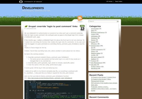 
                            13. Drupal: override 'login to post comment' links | Developments - UO Blogs