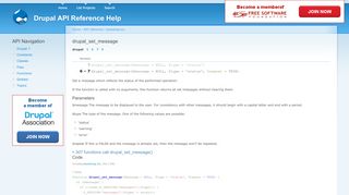 
                            7. drupal_set_message | Drupal API Reference Help