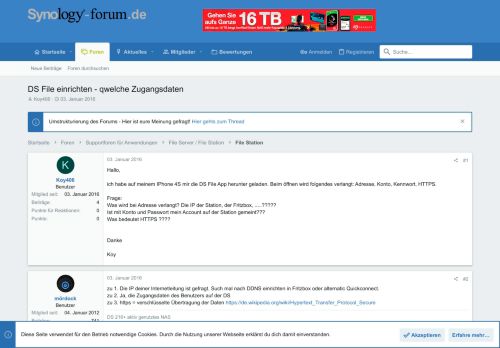 
                            13. DS File einrichten - qwelche Zugangsdaten - Synology Forum