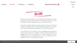 
                            5. DS live - Ranglisten in Echtzeit - Startzeit - Zielzeit - Datasport