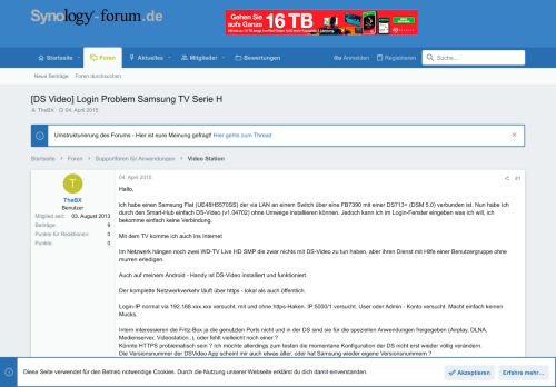 
                            4. [DS Video] Login Problem Samsung TV Serie H - Synology Forum