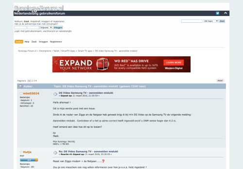 
                            1. DS Video Samsung TV - aanmelden mislukt - Synology-Forum.nl